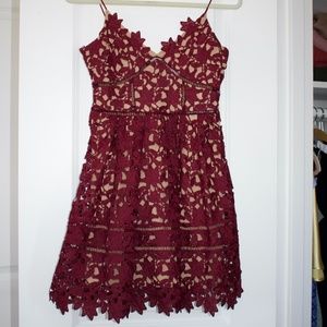 Burgundy floral dress
